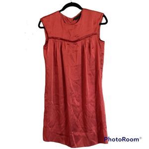 BCBG MaxAzria Silk Slip Dress Cap Sleeve Shift Terracotta Rust